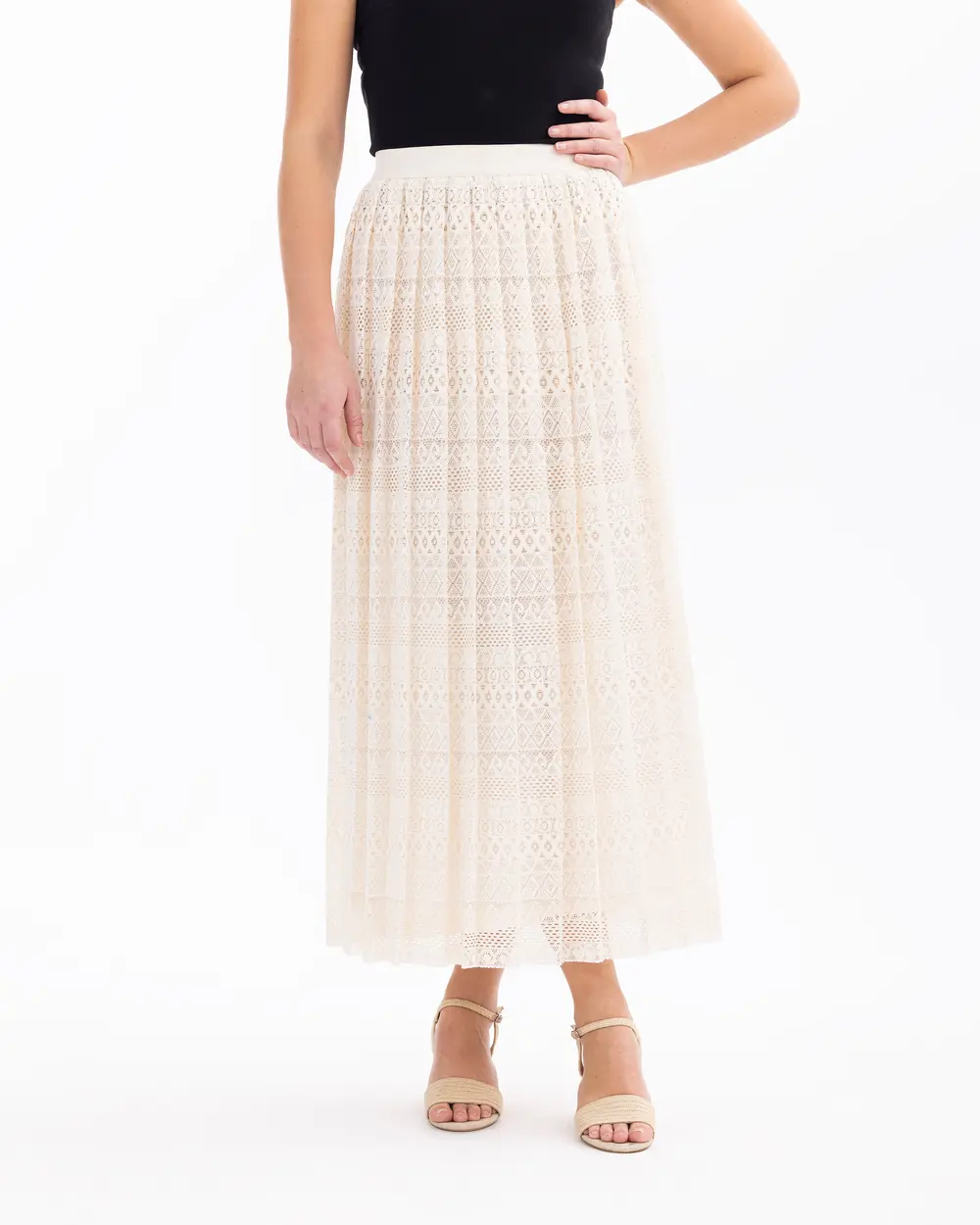 Pleated Lace Skirt