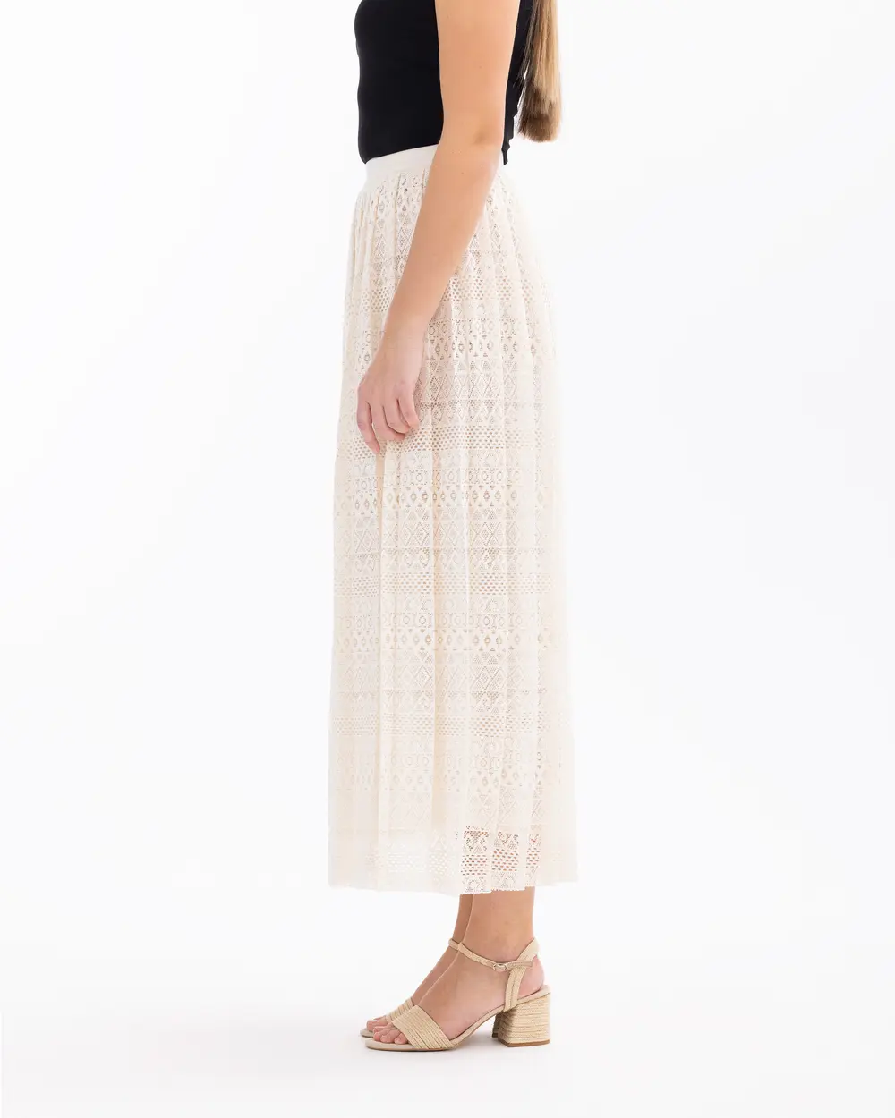 Pleated Lace Skirt