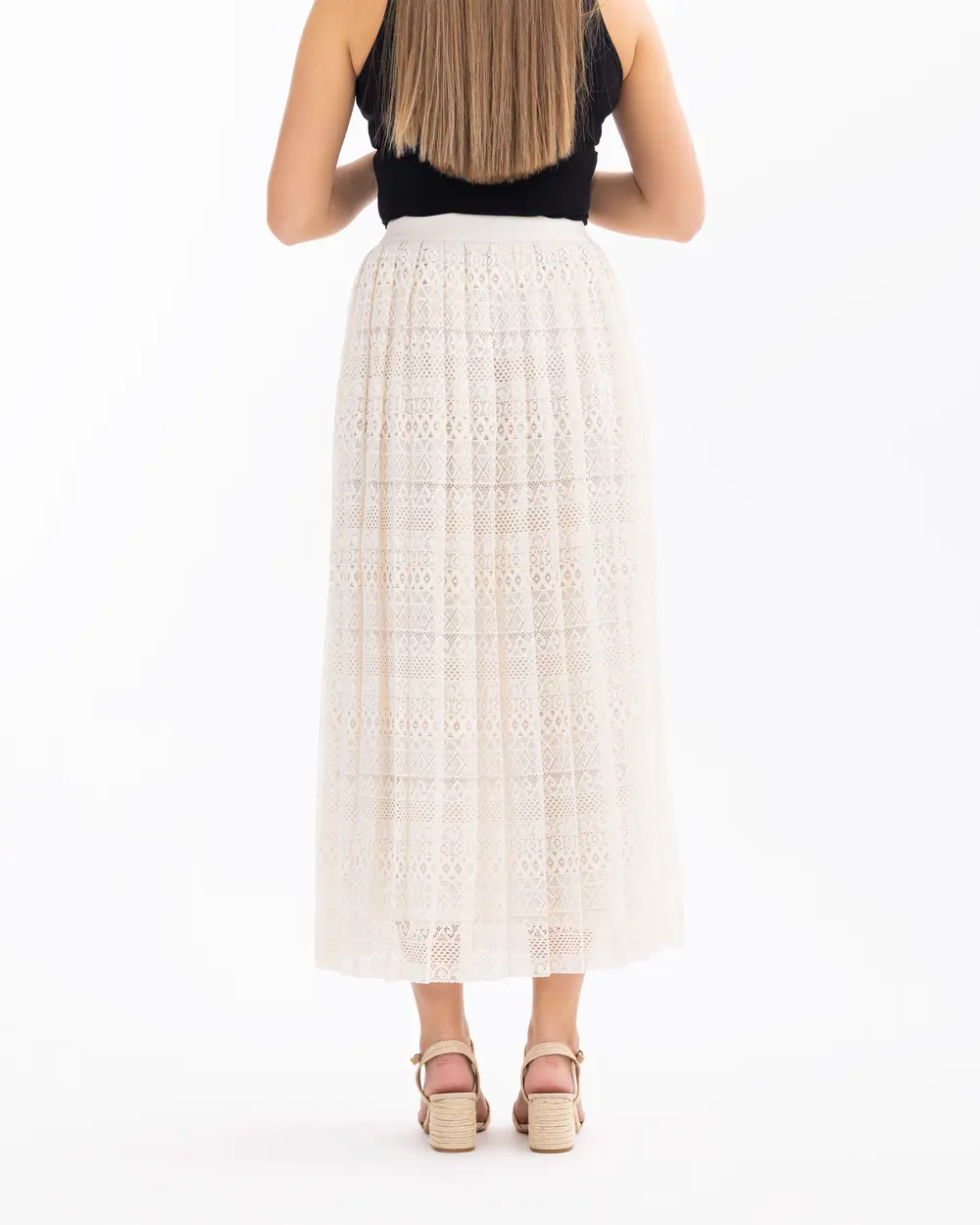 Pleated Lace Skirt