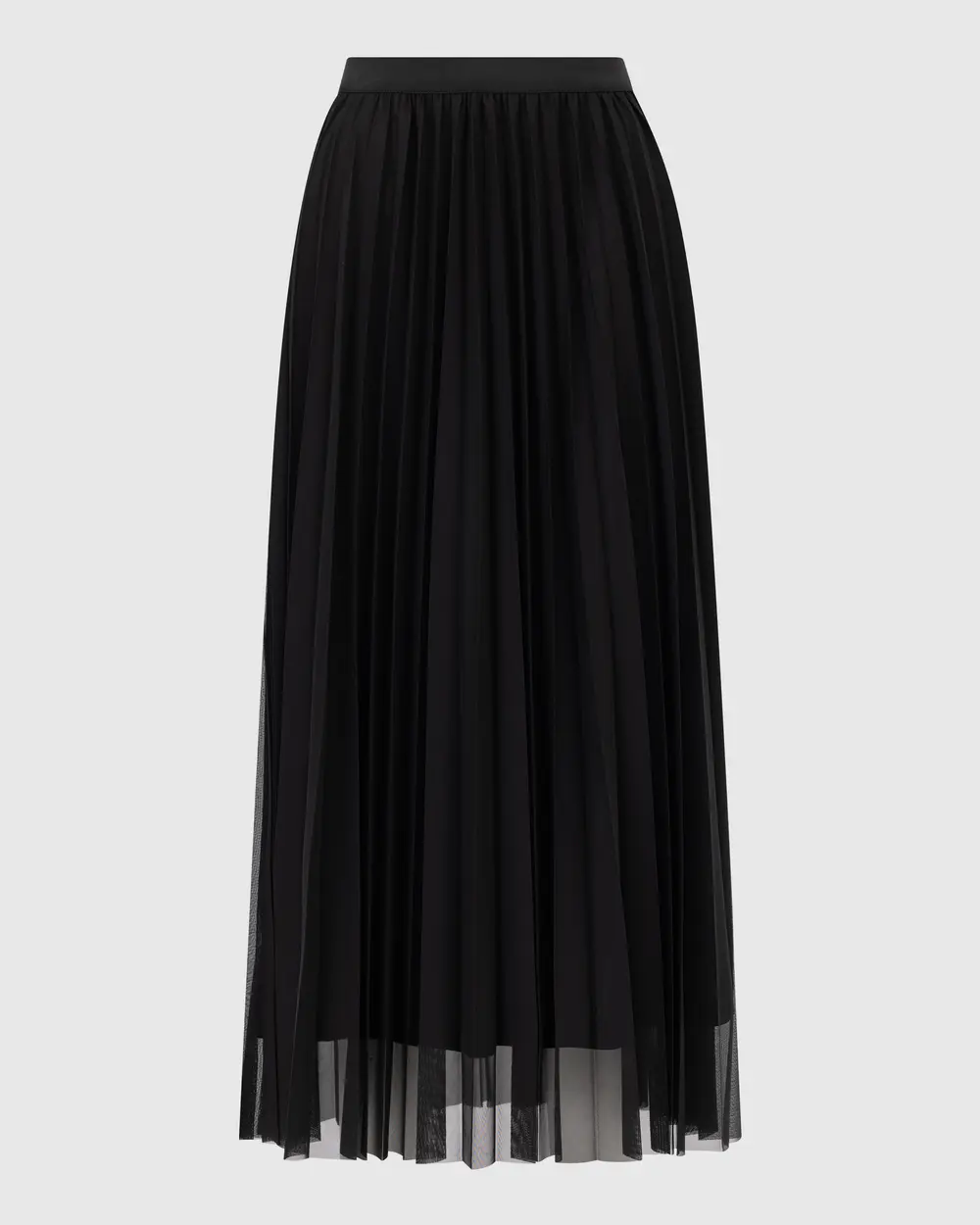 Pleated Lined Tulle Skirt