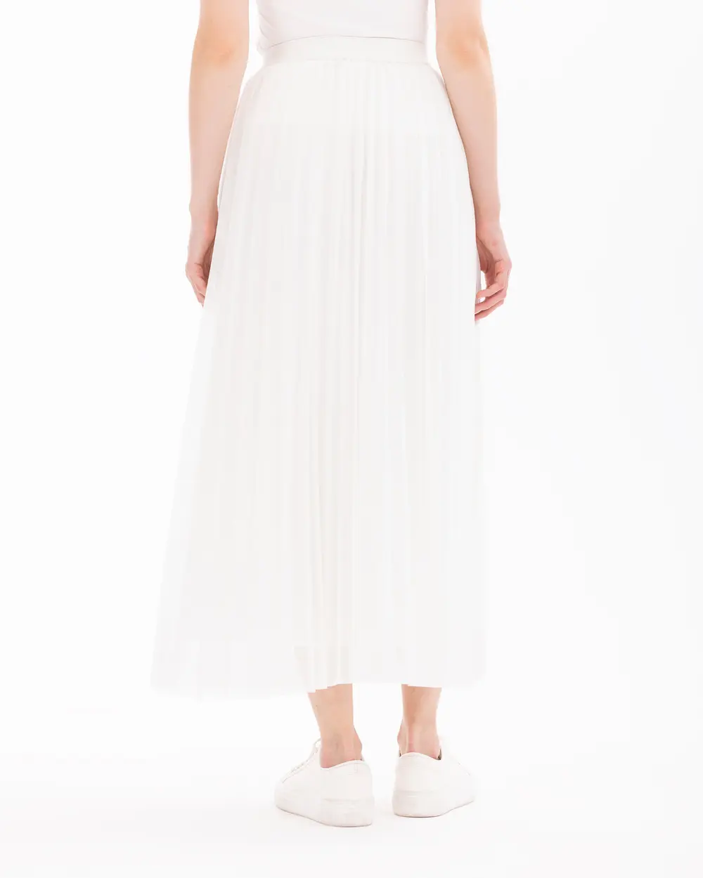 Pleated Lined Tulle Skirt