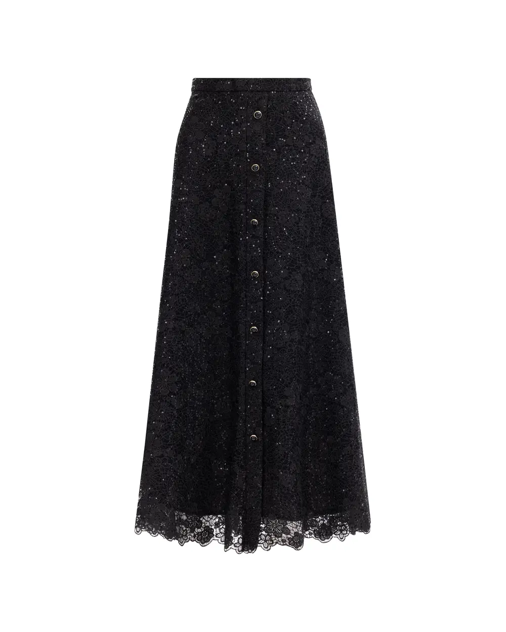 Sequin High Waist Lace Elegant Skirt