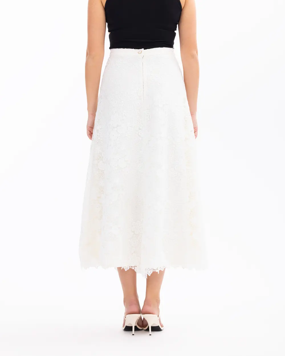 Sequin High Waist Lace Elegant Skirt