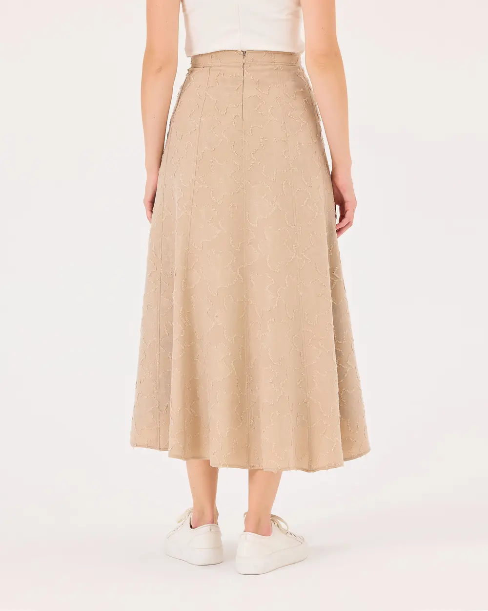 High Waist Flared Skirt with Pockets