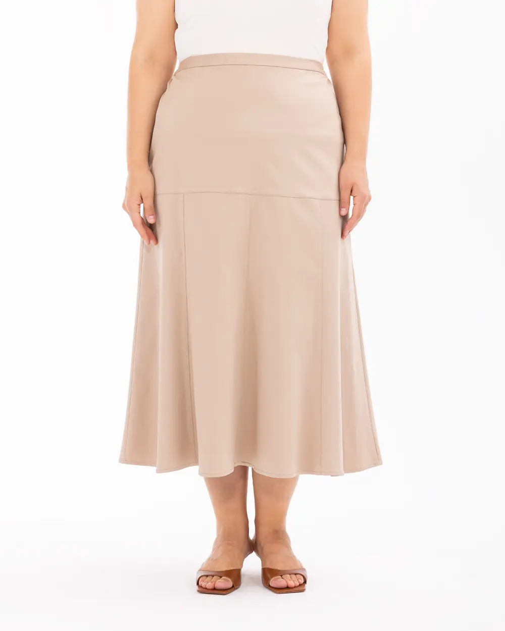 Plus Size High Waist Flared Skirt SecilStore