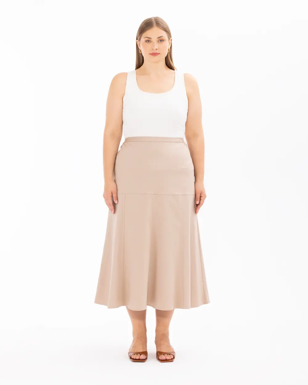 Beige skirt plus size hotsell