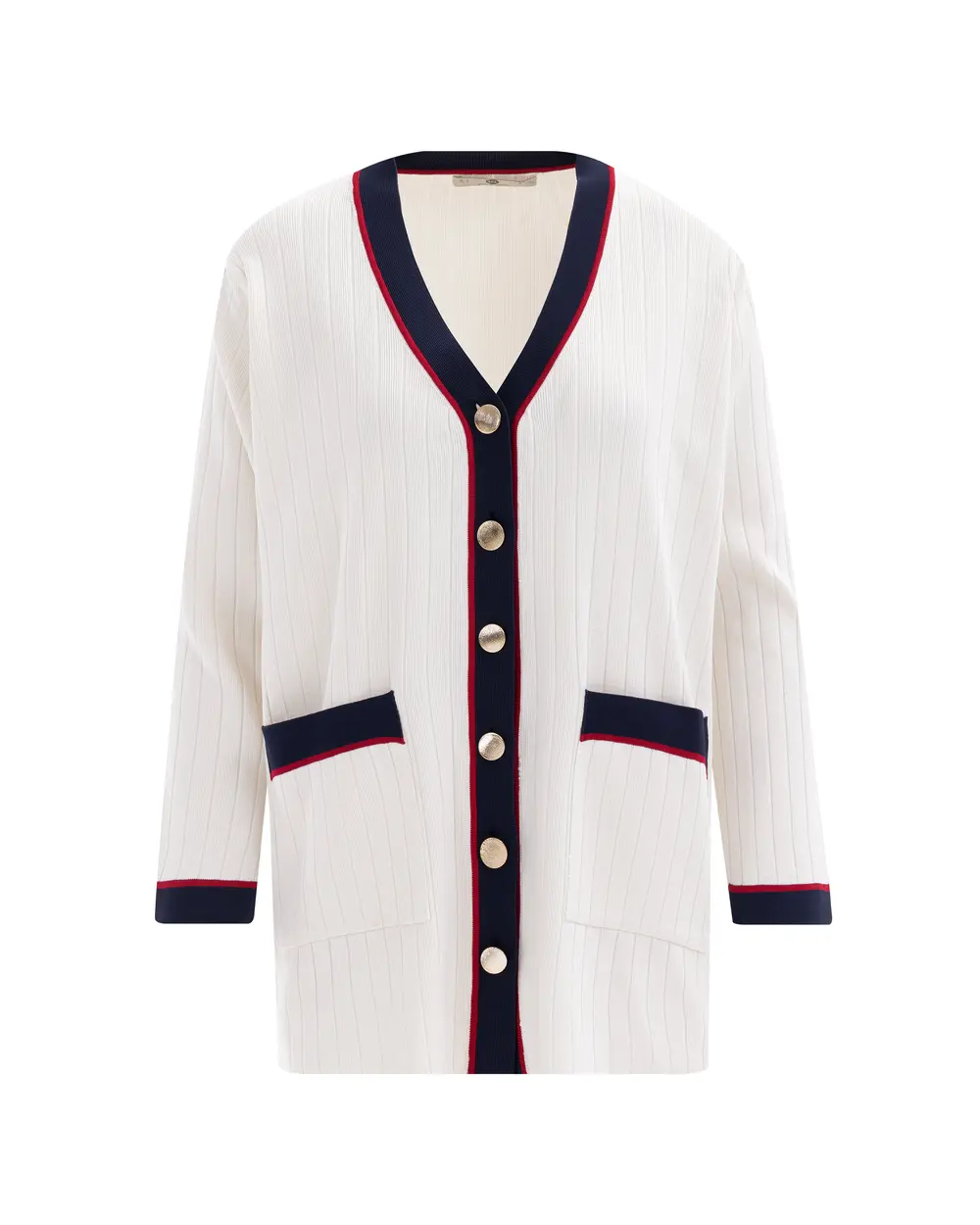 V-Neck Buttoned Pocket Detailed Sweater Cardigan