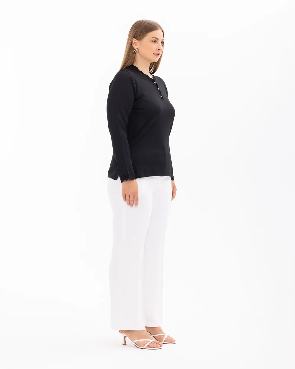 Plus Size V Neck Long Sleeve Sweater