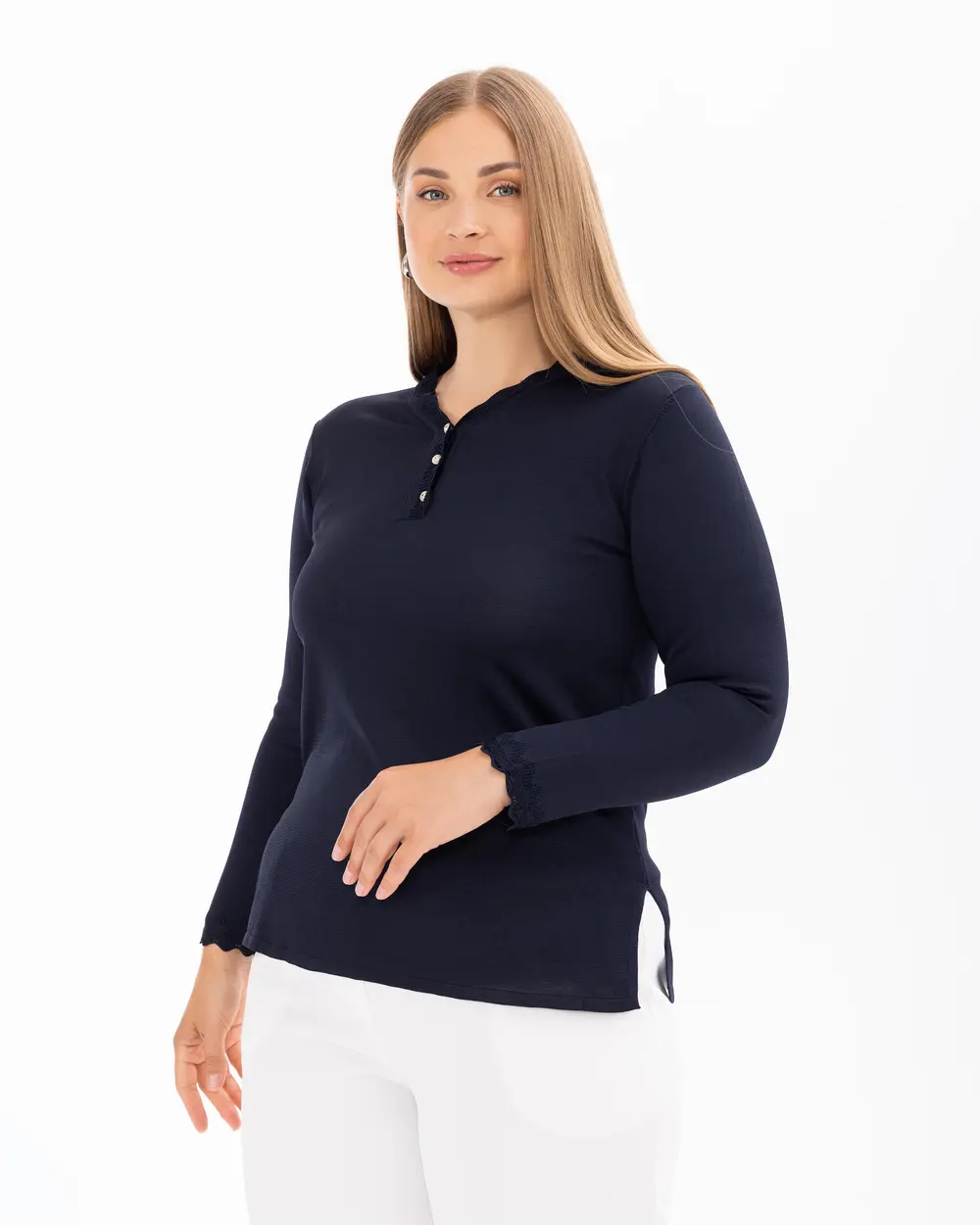 Plus Size V Neck Long Sleeve Sweater