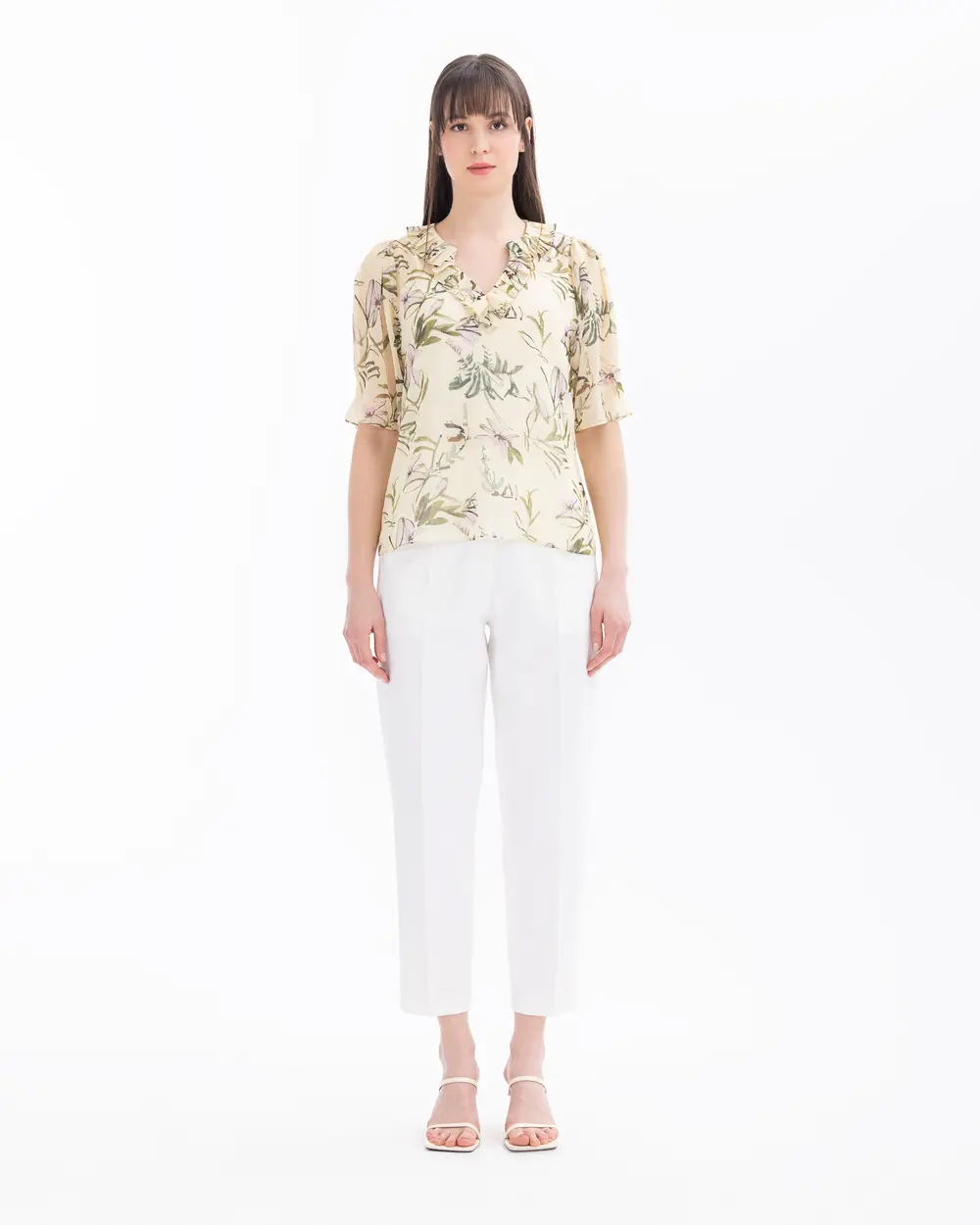 Short Sleeve Chiffon Blouse