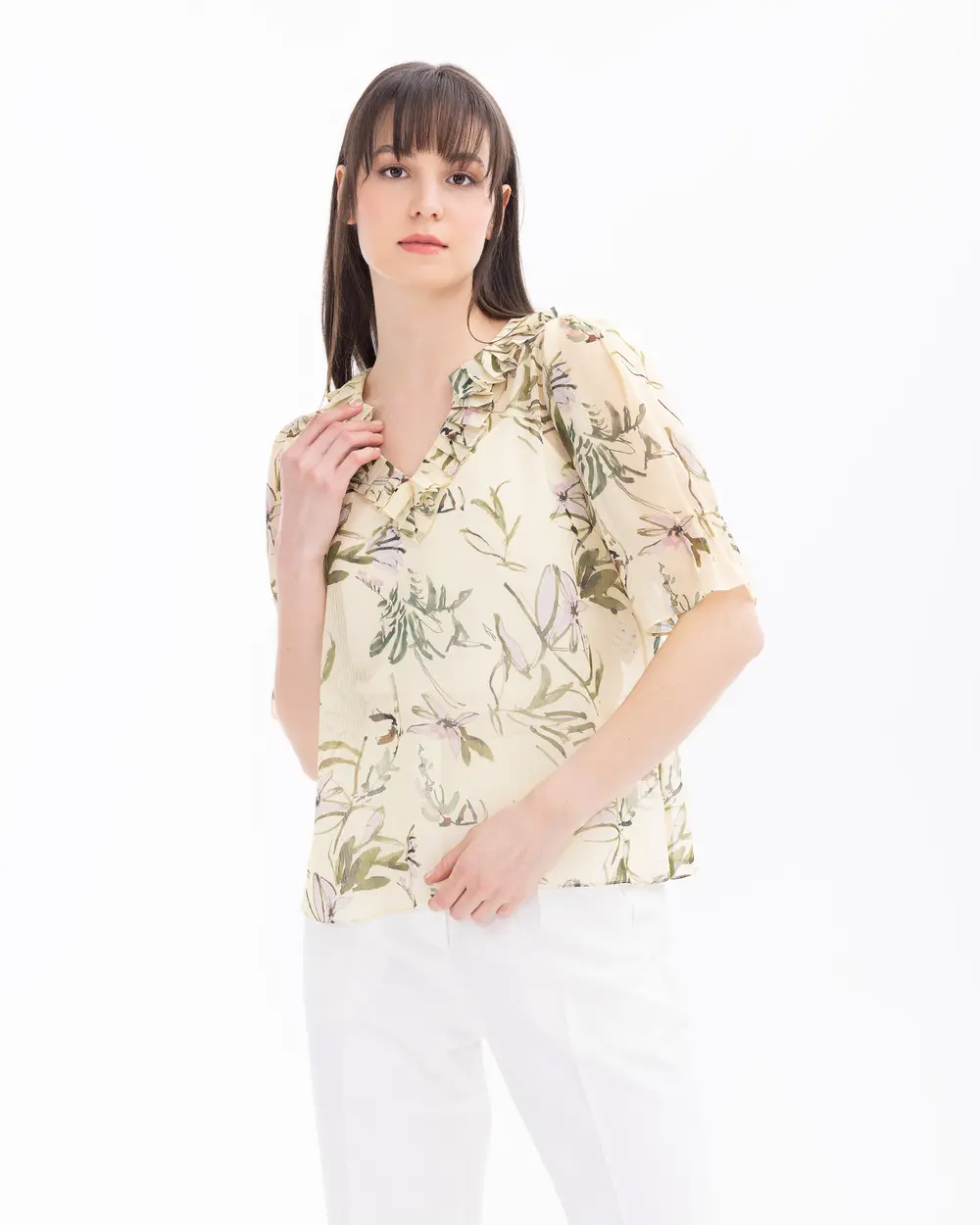 Short Sleeve Chiffon Blouse