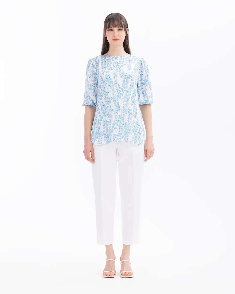 Zero Neck Patterned Blouse