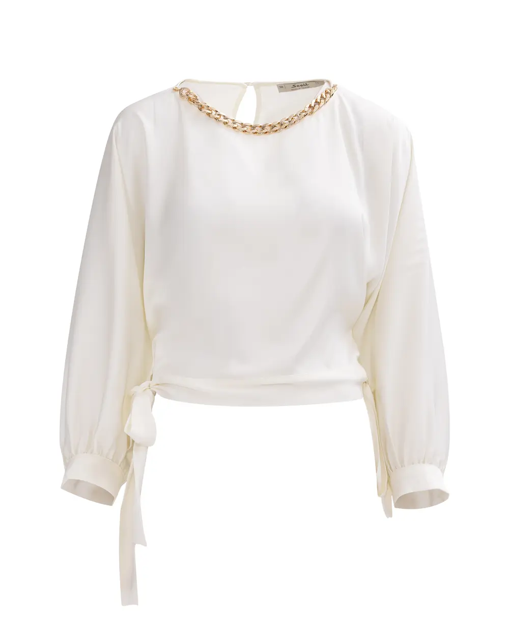 Waist Length Blouse with Chain Accessories