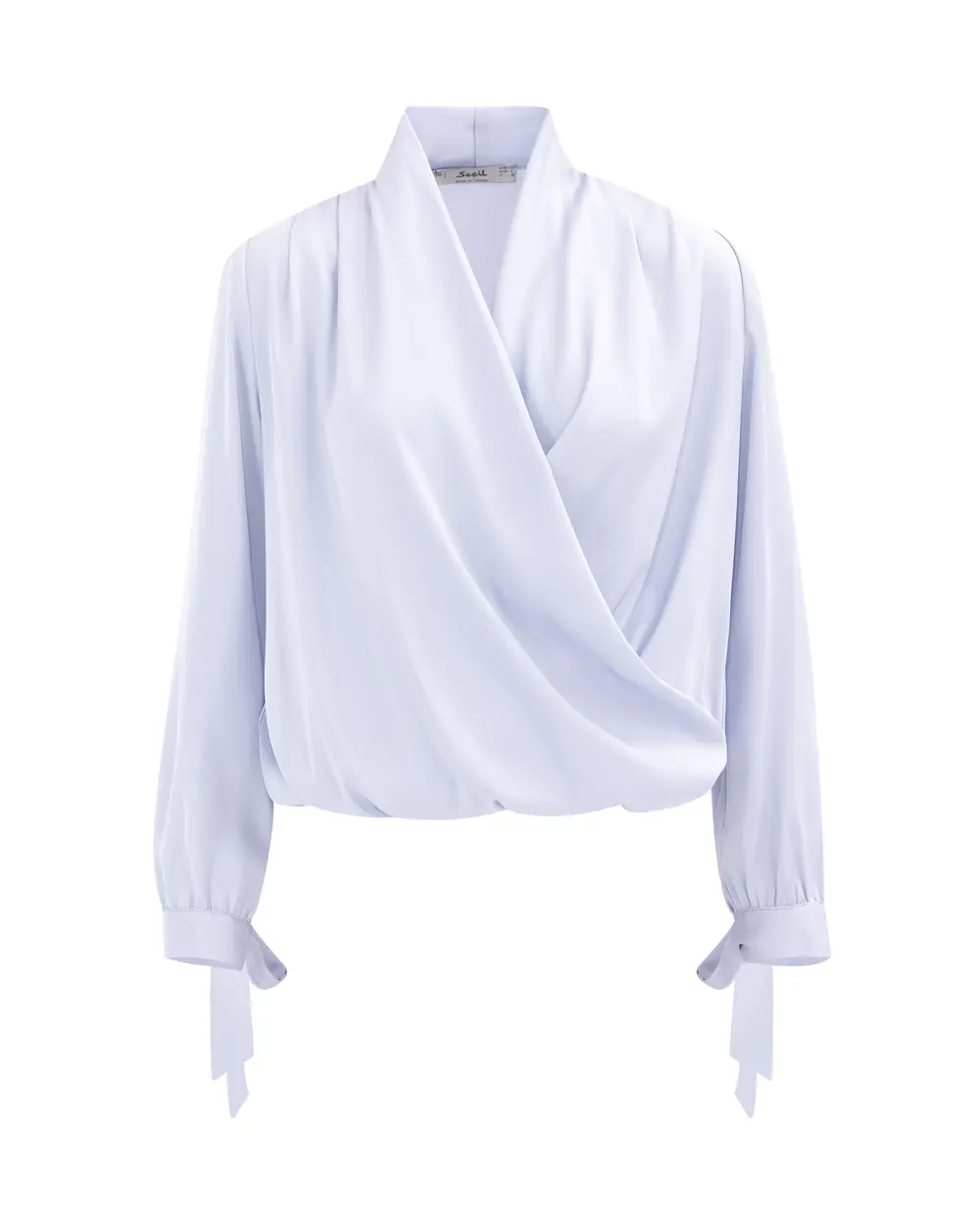 Elegant Blouse with Double-breasted Collar Sleeve Detail