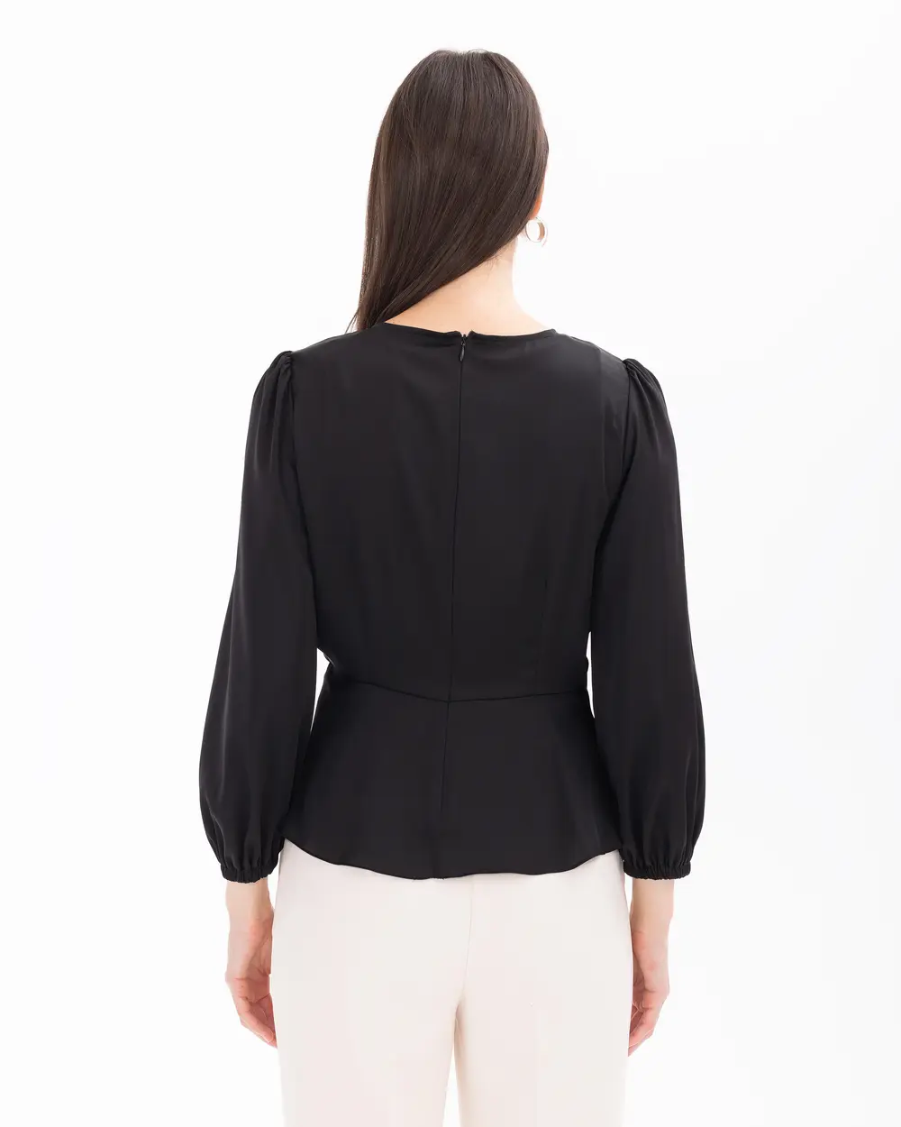 Round Neck Tie Blouse