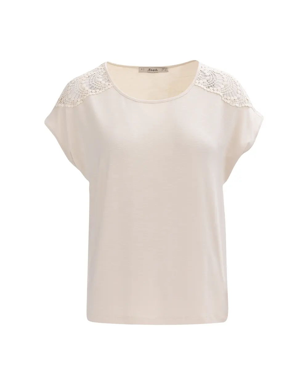 Short Sleeve Blouse with Shoulder Detail