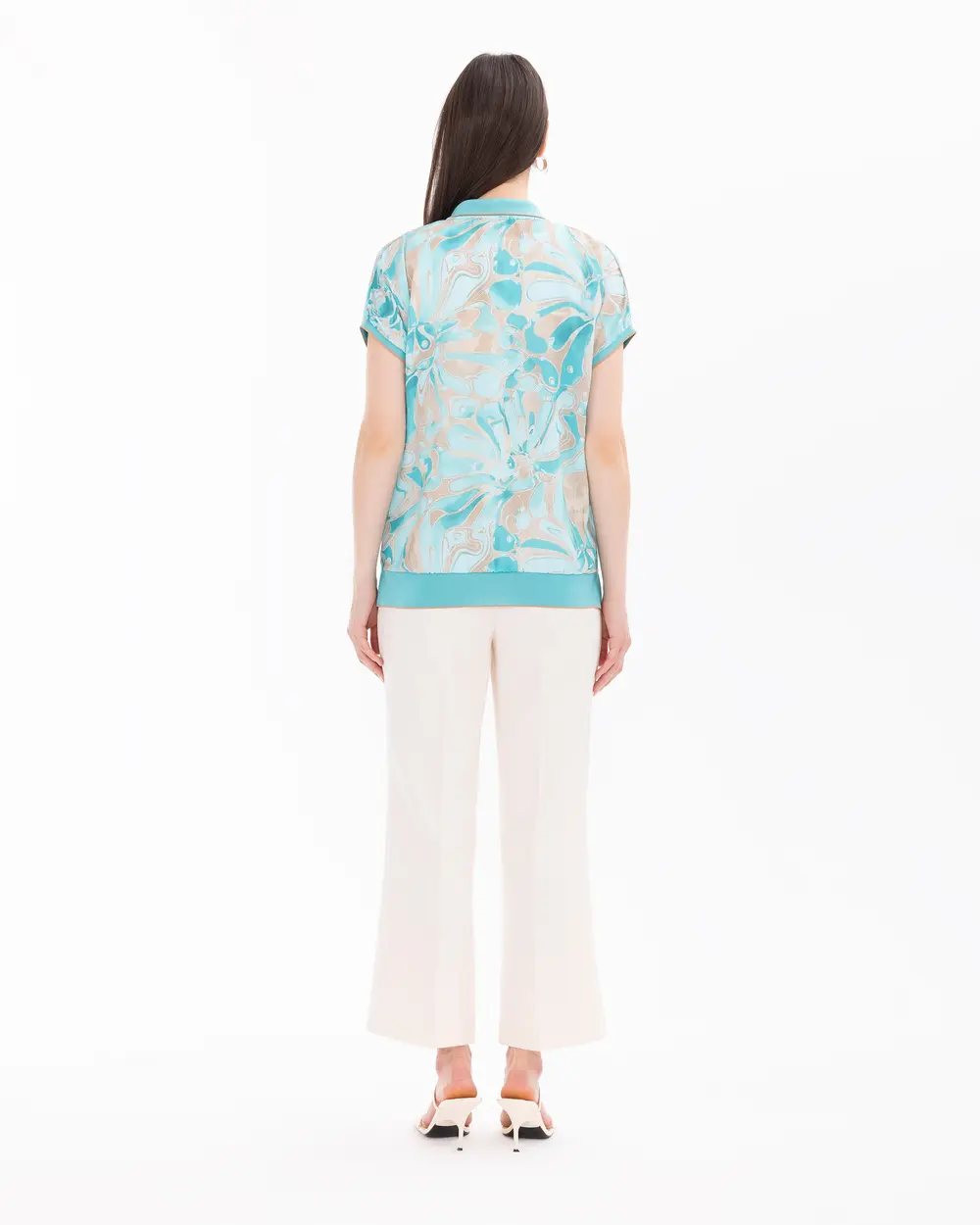 Gömlek Yaka Desenli Bluz