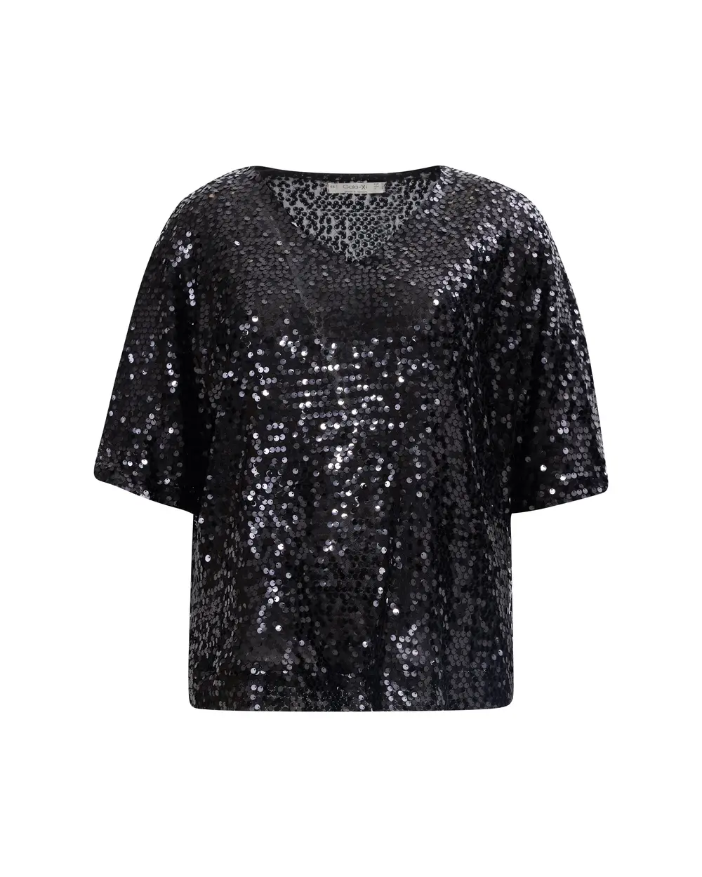 Plus Size Short Sleeve Sequin Blouse