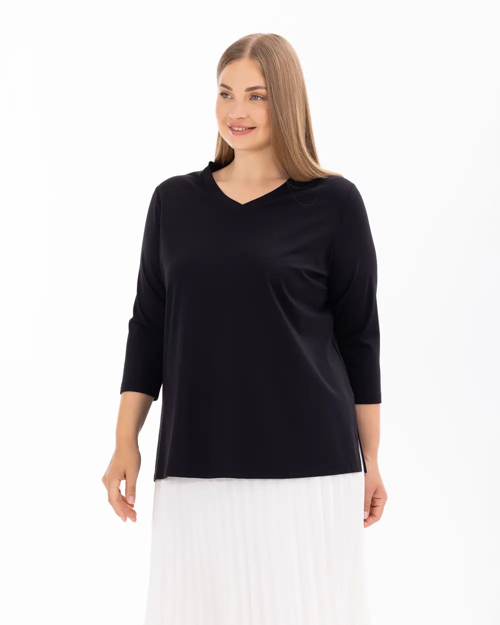 Plus Size Basic Trouser Sleeve Blouse