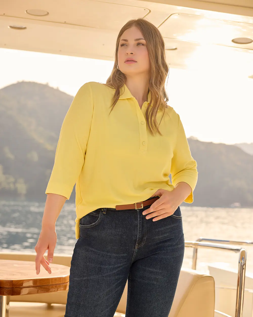 Plus Size Buttoned Basic Blouse