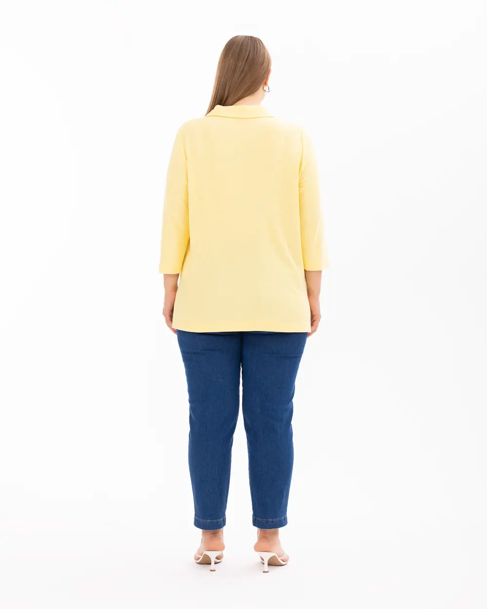 Plus Size Buttoned Basic Blouse