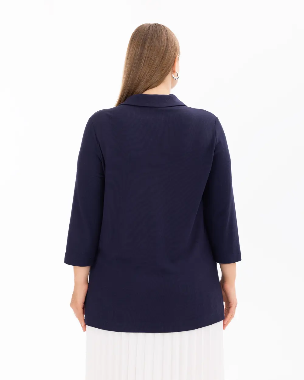 Plus Size Buttoned Basic Blouse