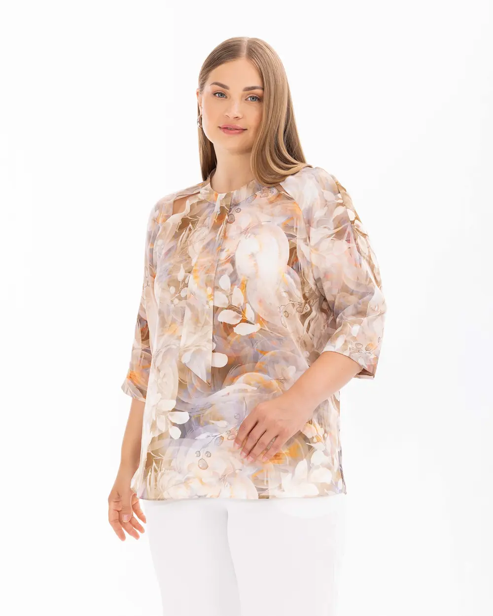 Plus Size Elegant Trouser Sleeve Blouse