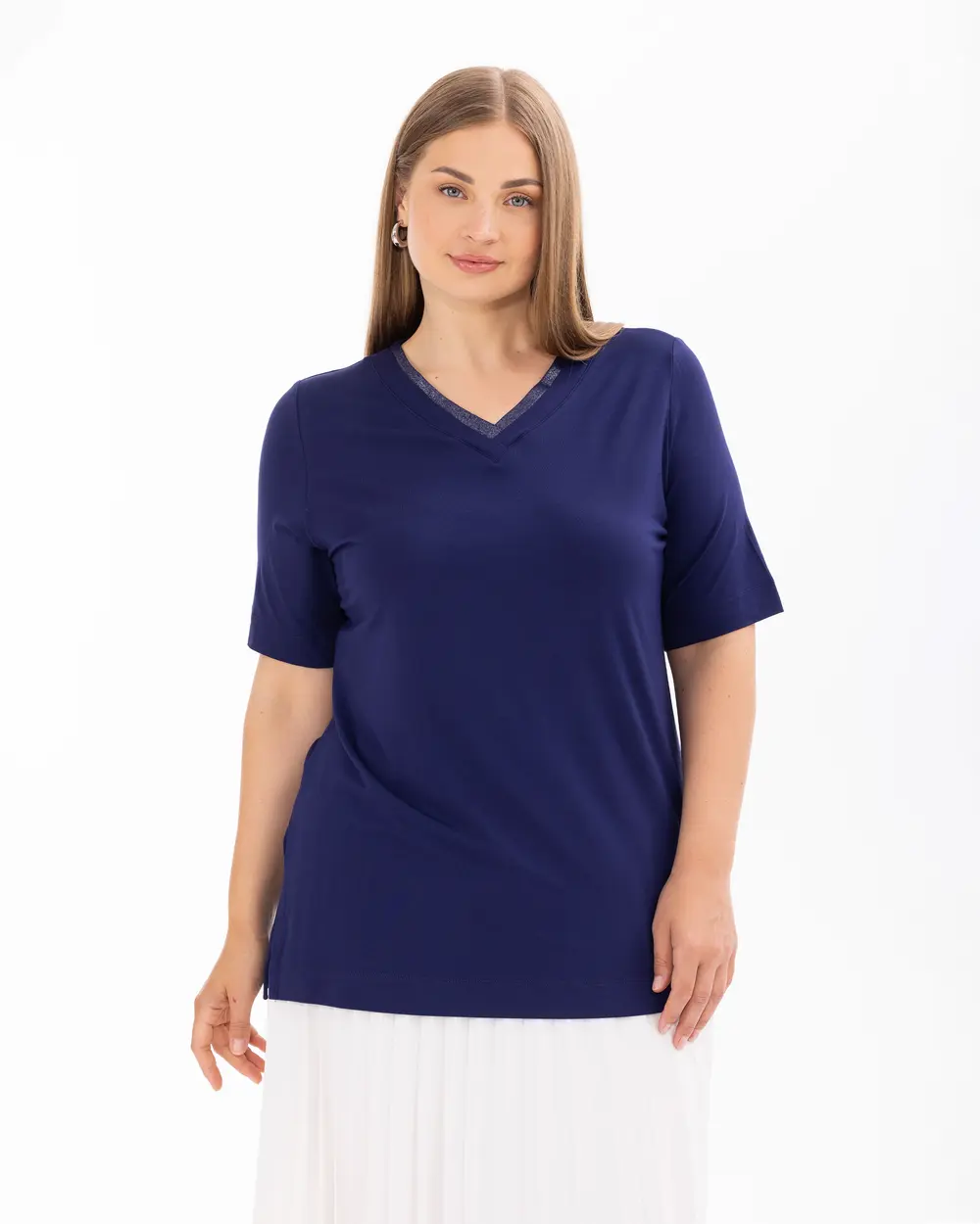 Plus Size V-Neck Under Thigh Blouse