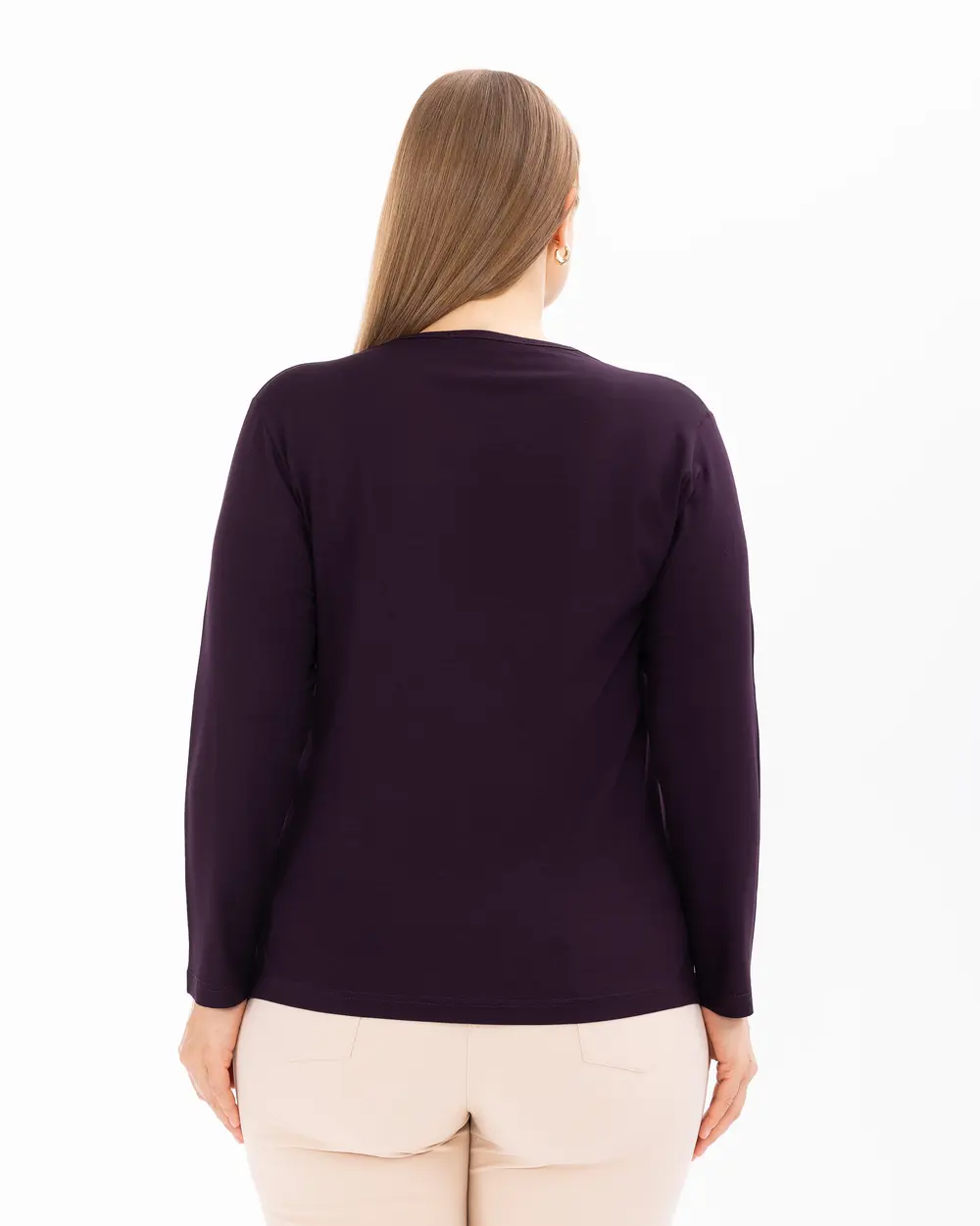 Plus Size V Neck Long Sleeve Blouse