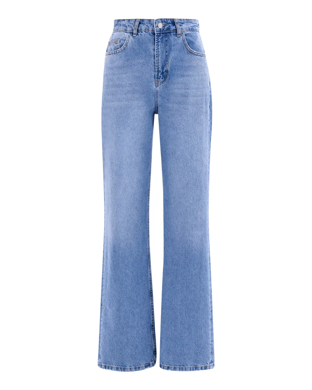 Piped Leg Buttoned Jean Pants