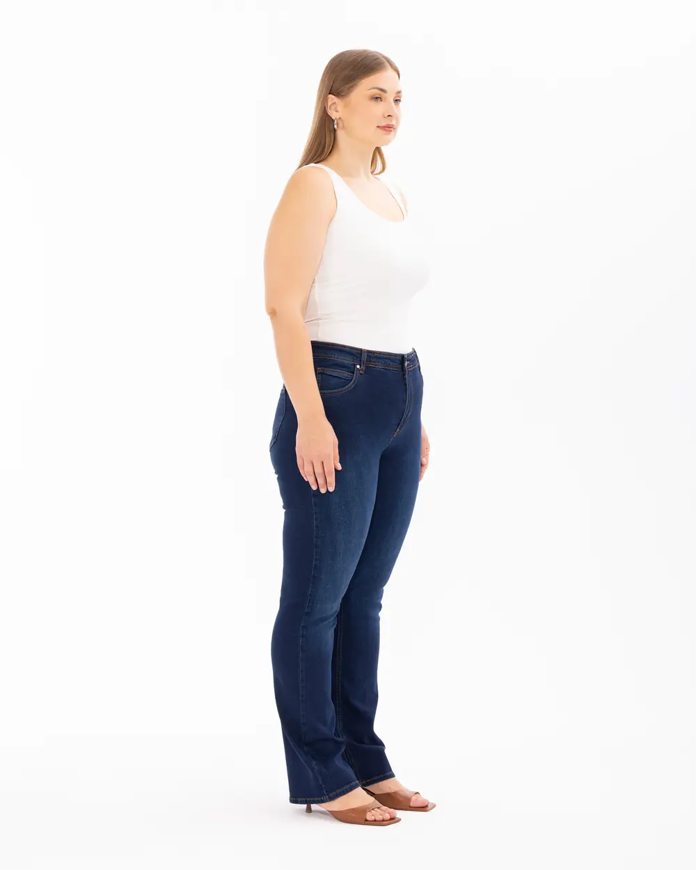 Plus Size Buttoned Pocket Detailed Jean Pants