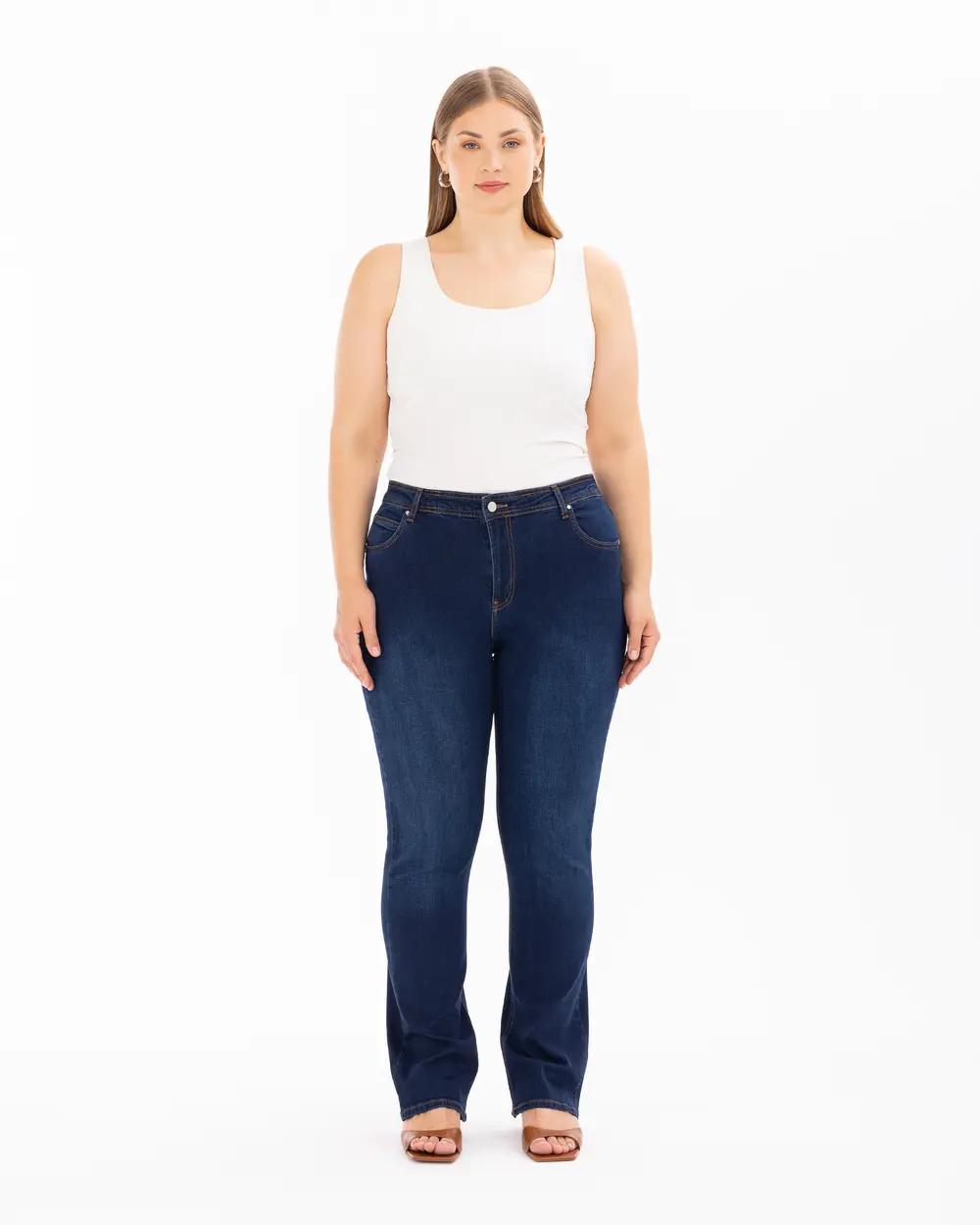 Plus Size Buttoned Pocket Detailed Jean Pants