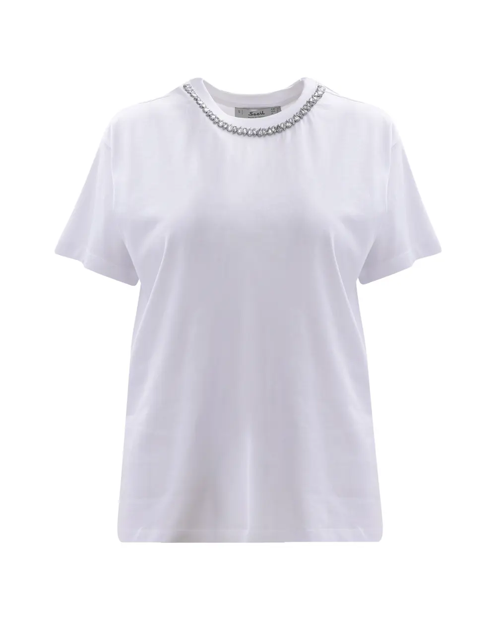 Short Sleeve T-Shirt with Stone Detail