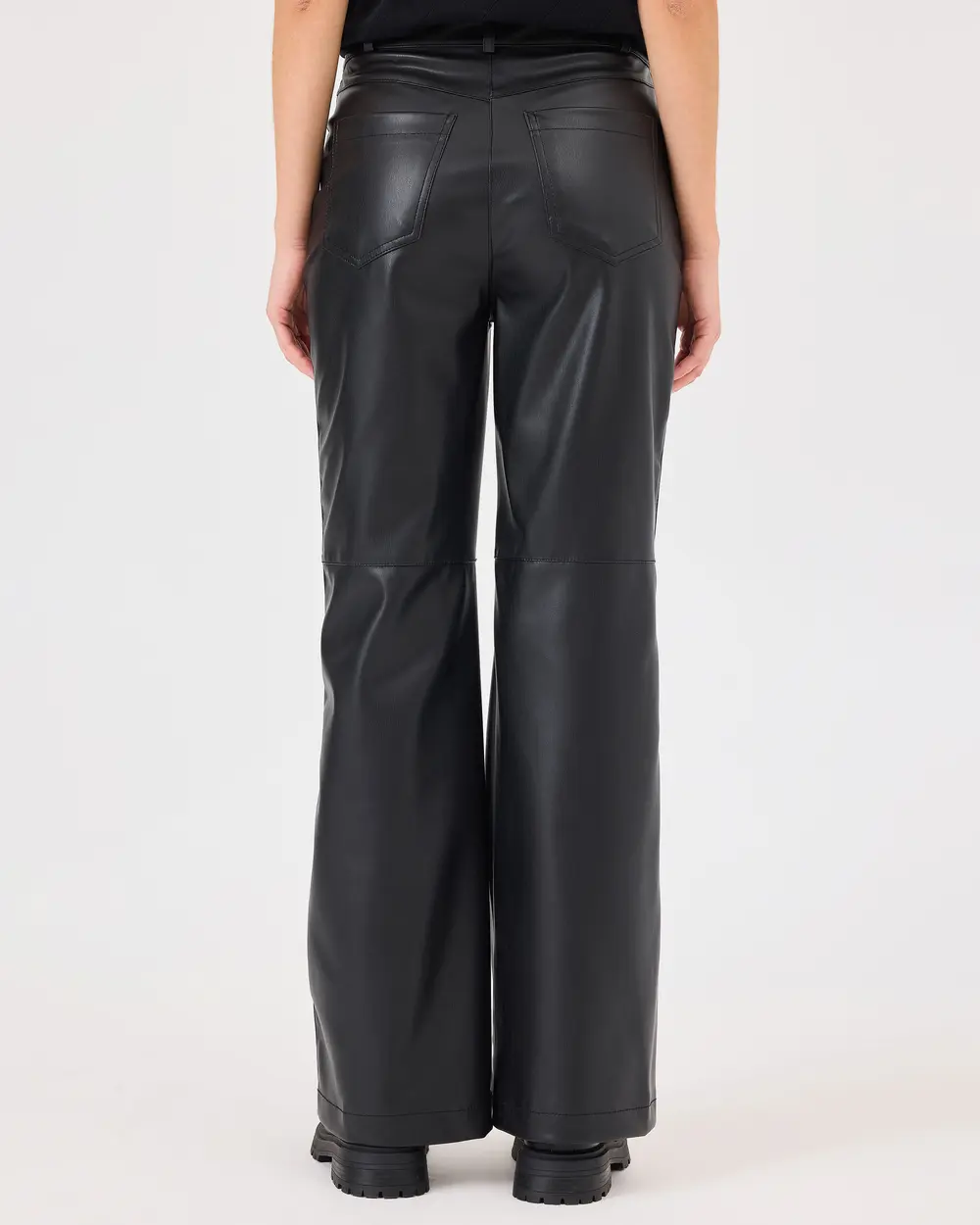 Wide Leg Faux Leather Pants