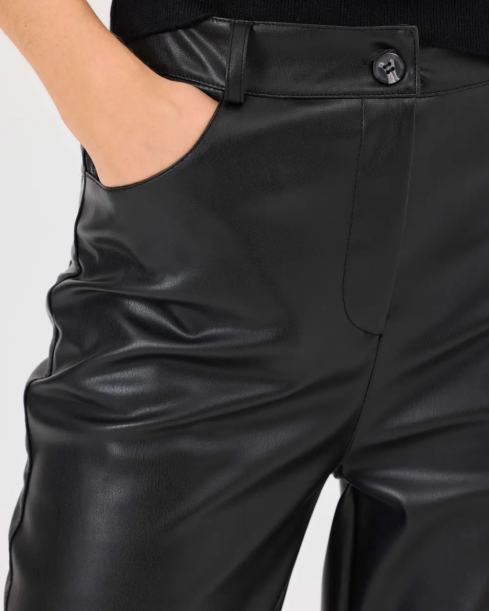 Wide Leg Faux Leather Pants