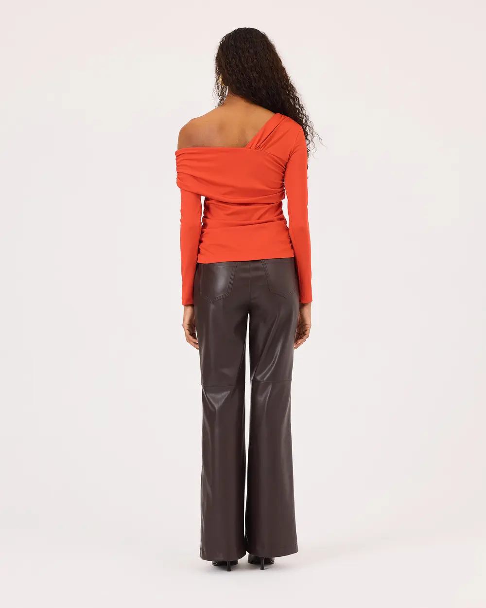 Wide Leg Faux Leather Pants