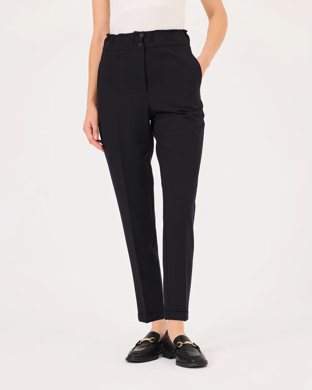 Double Leg Elastic Waist Pants