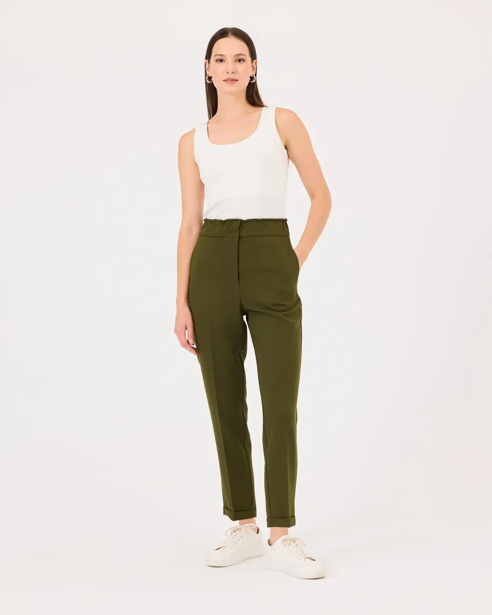 Double Leg Elastic Waist Pants