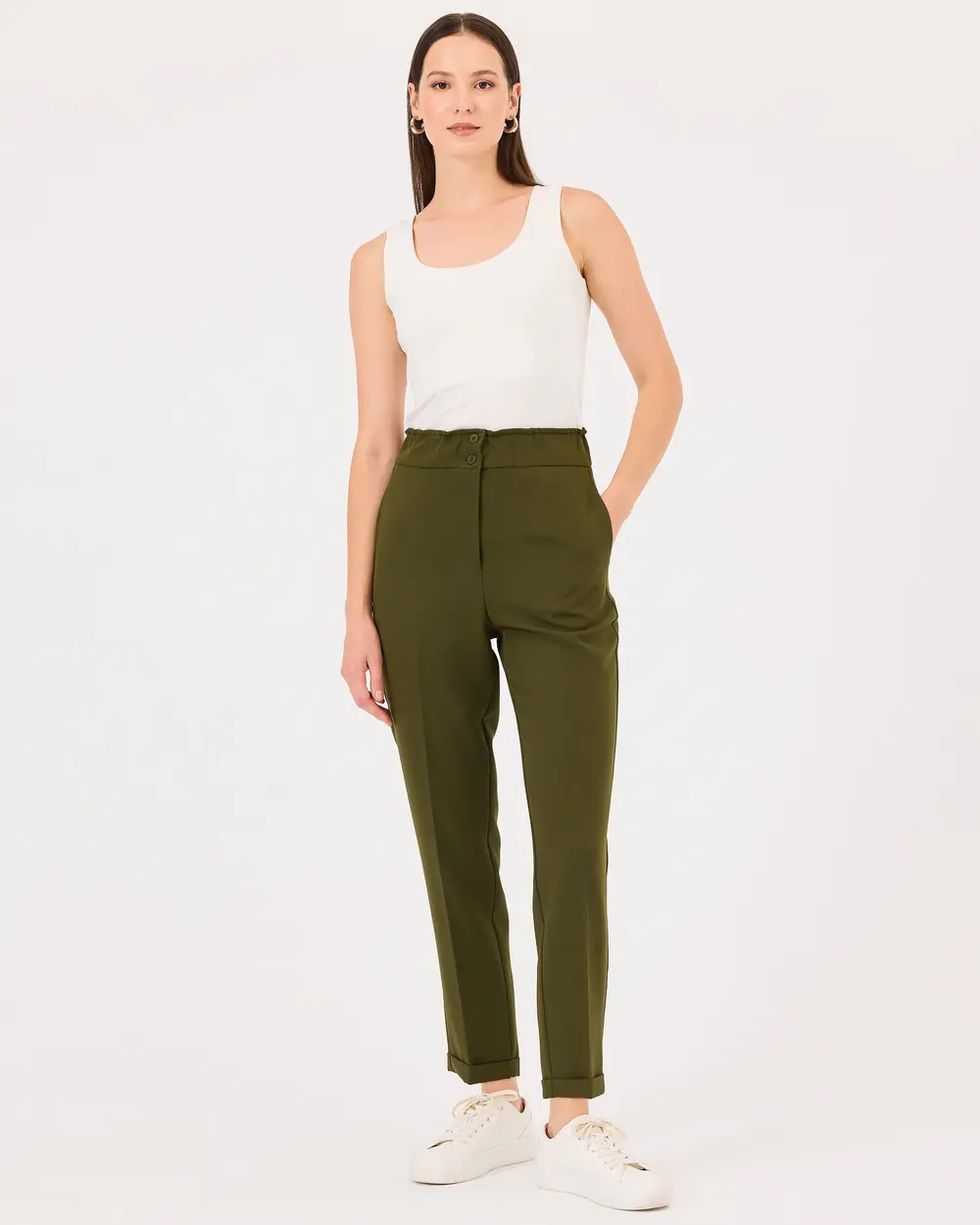 Double Leg Elastic Waist Pants