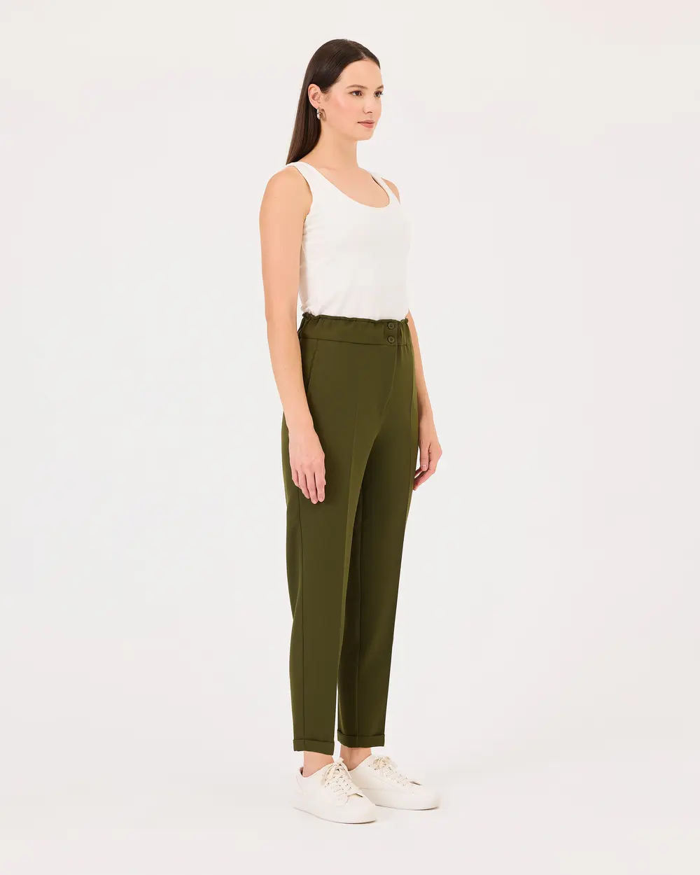 Double Leg Elastic Waist Pants