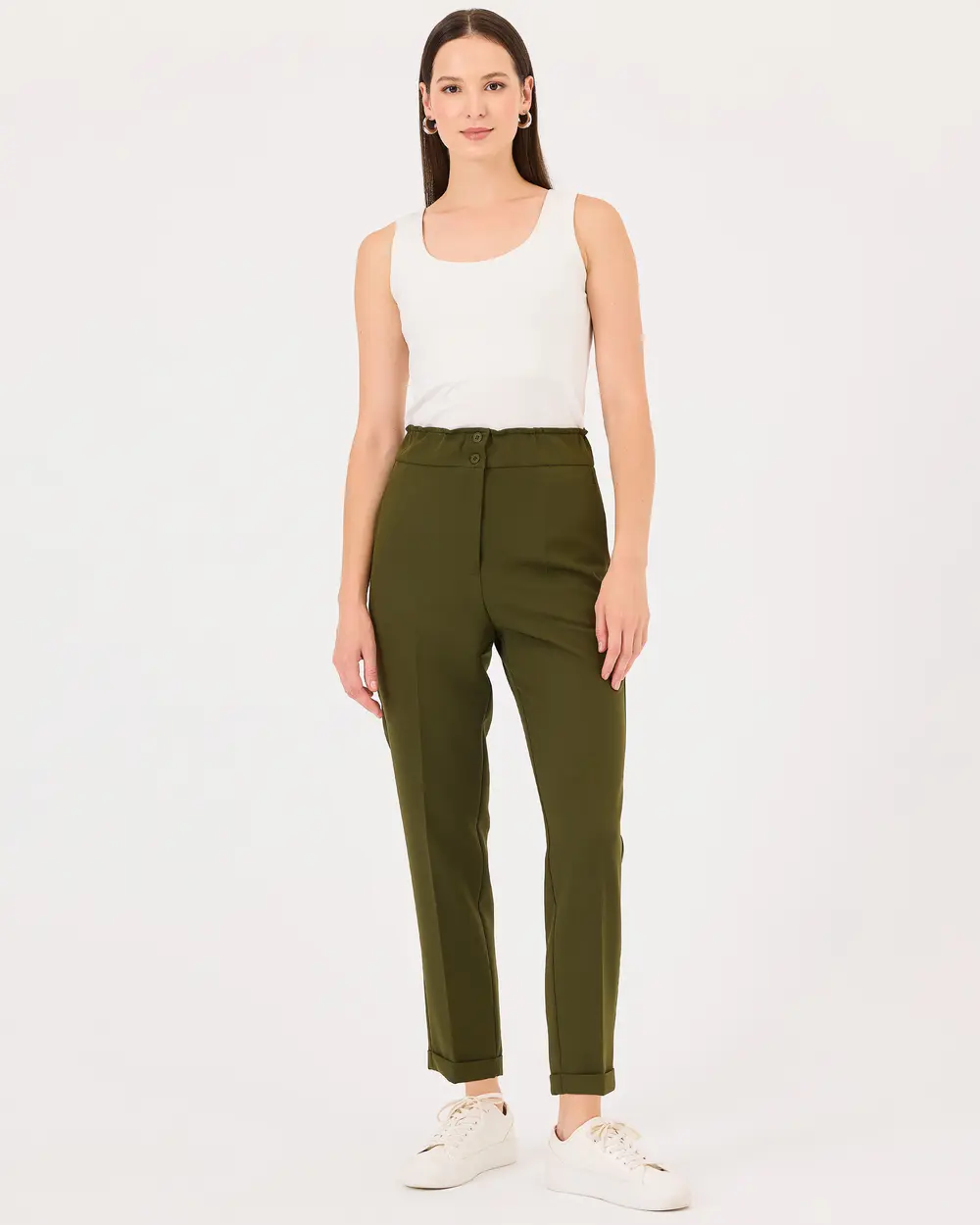 Double Leg Elastic Waist Pants