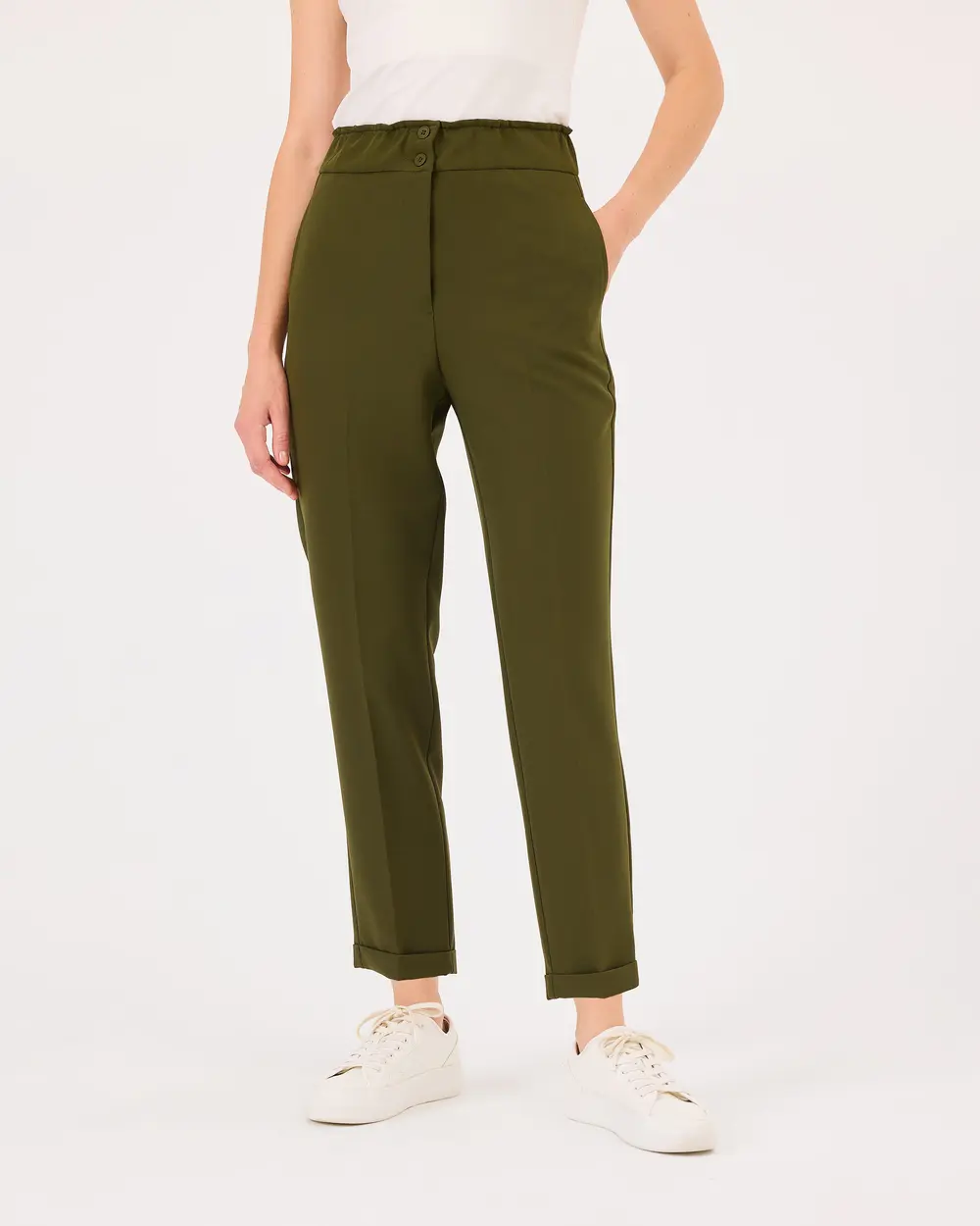 Double Leg Elastic Waist Pants