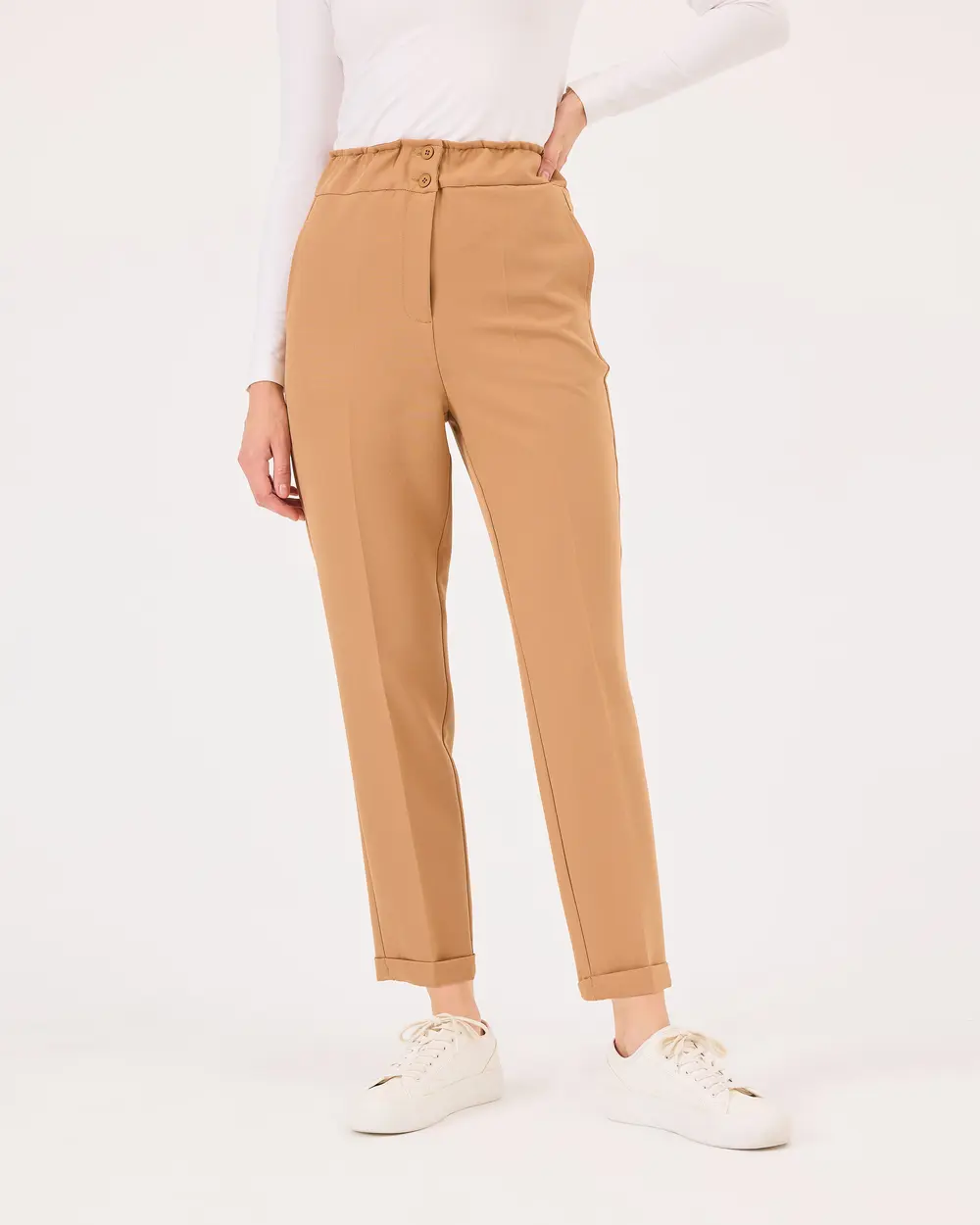 Double Leg Elastic Waist Pants