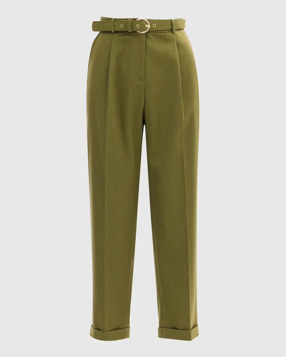 Ankle Length Carrot Cut Pants with Pockets