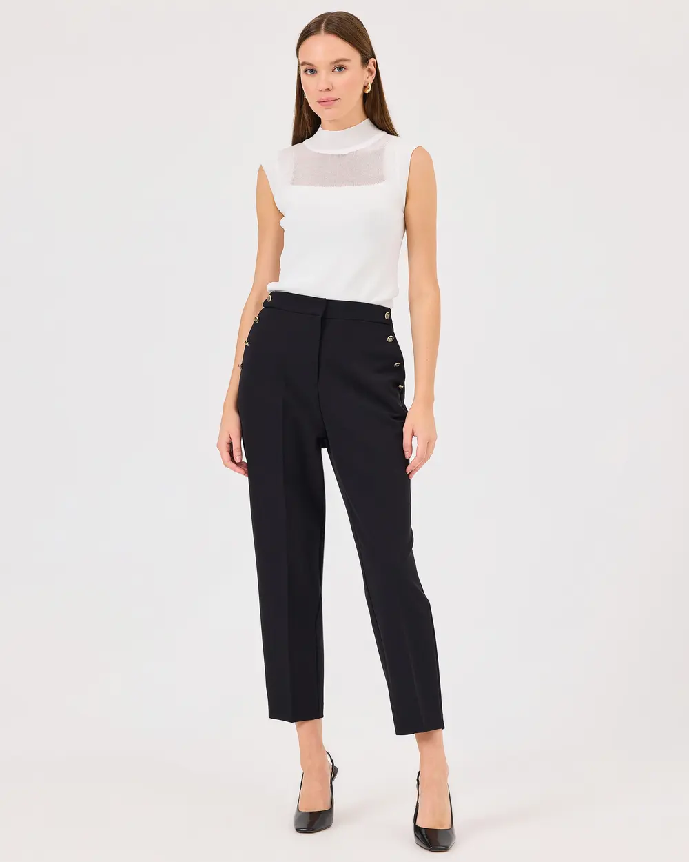 Elastic Waist Ankle Length Stylish Pants