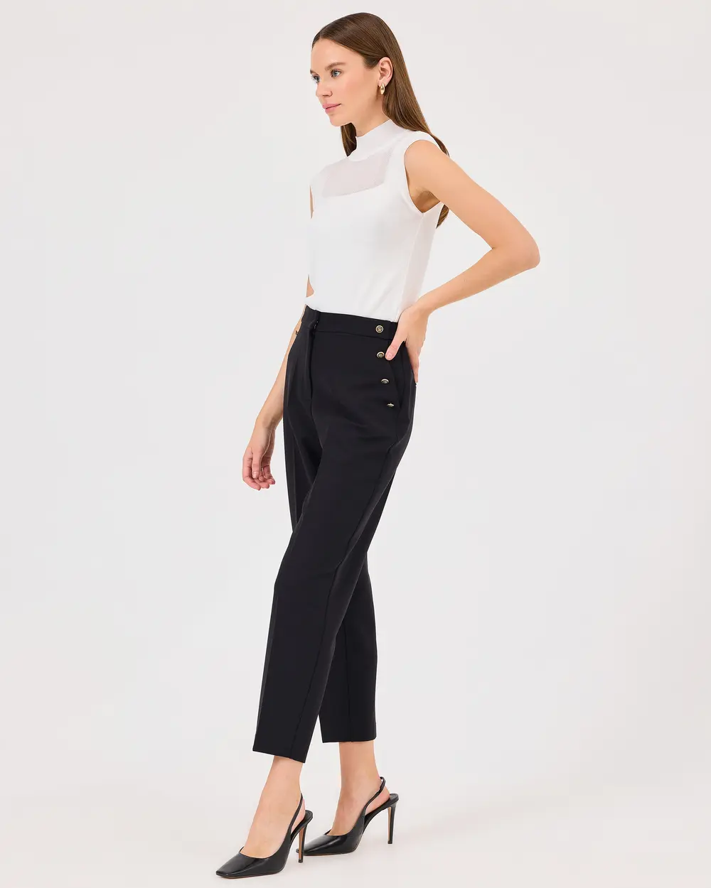 Elastic Waist Ankle Length Stylish Pants