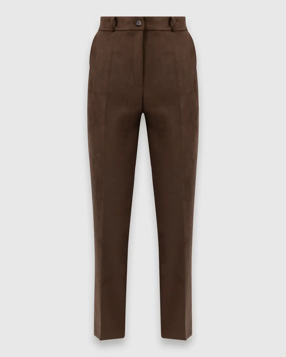 Ankle Length Buttoned Suede Trousers