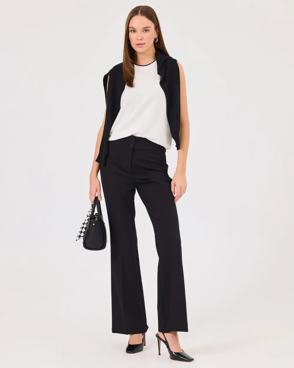 Double Button Flared Trousers