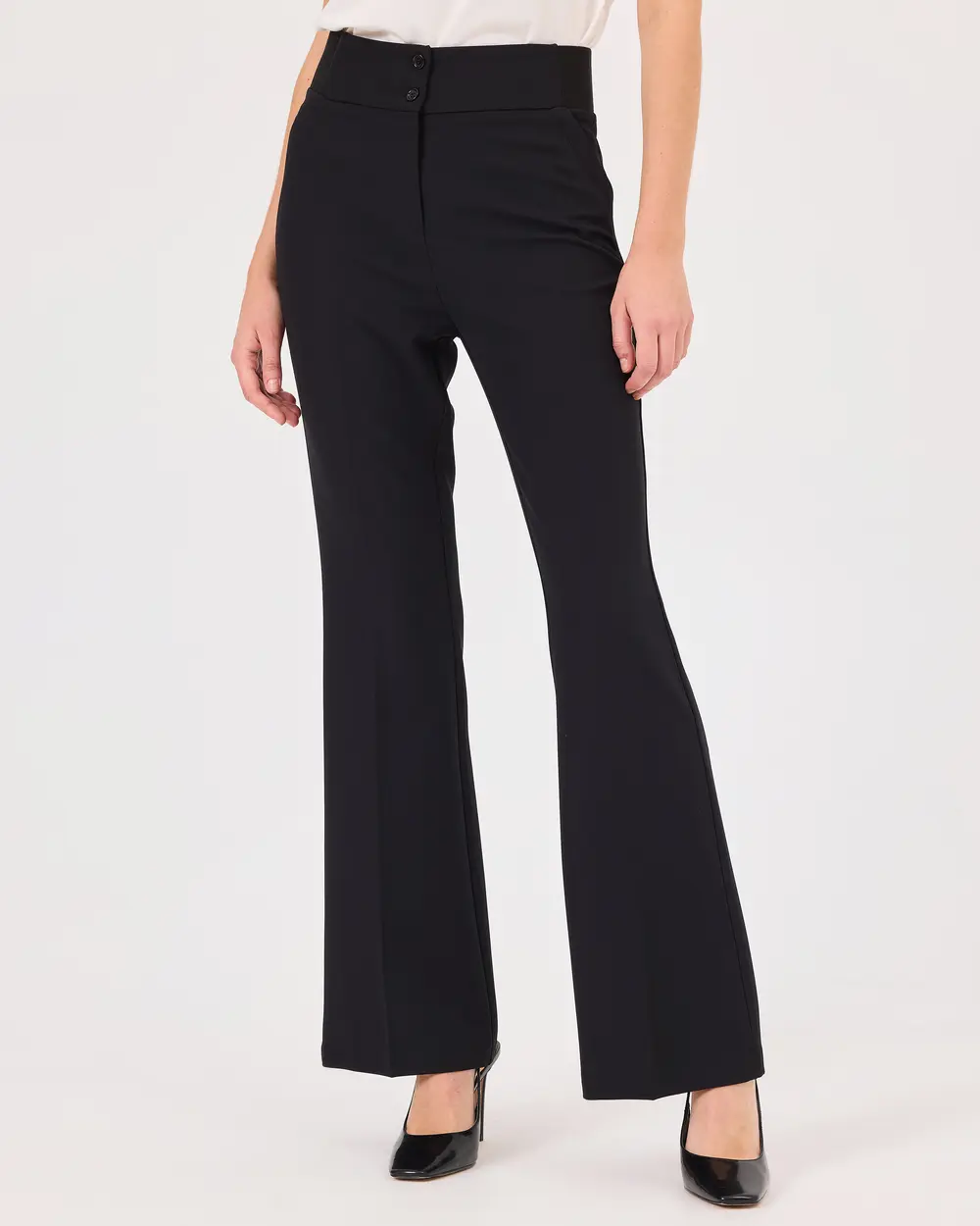 Double Button Flared Trousers