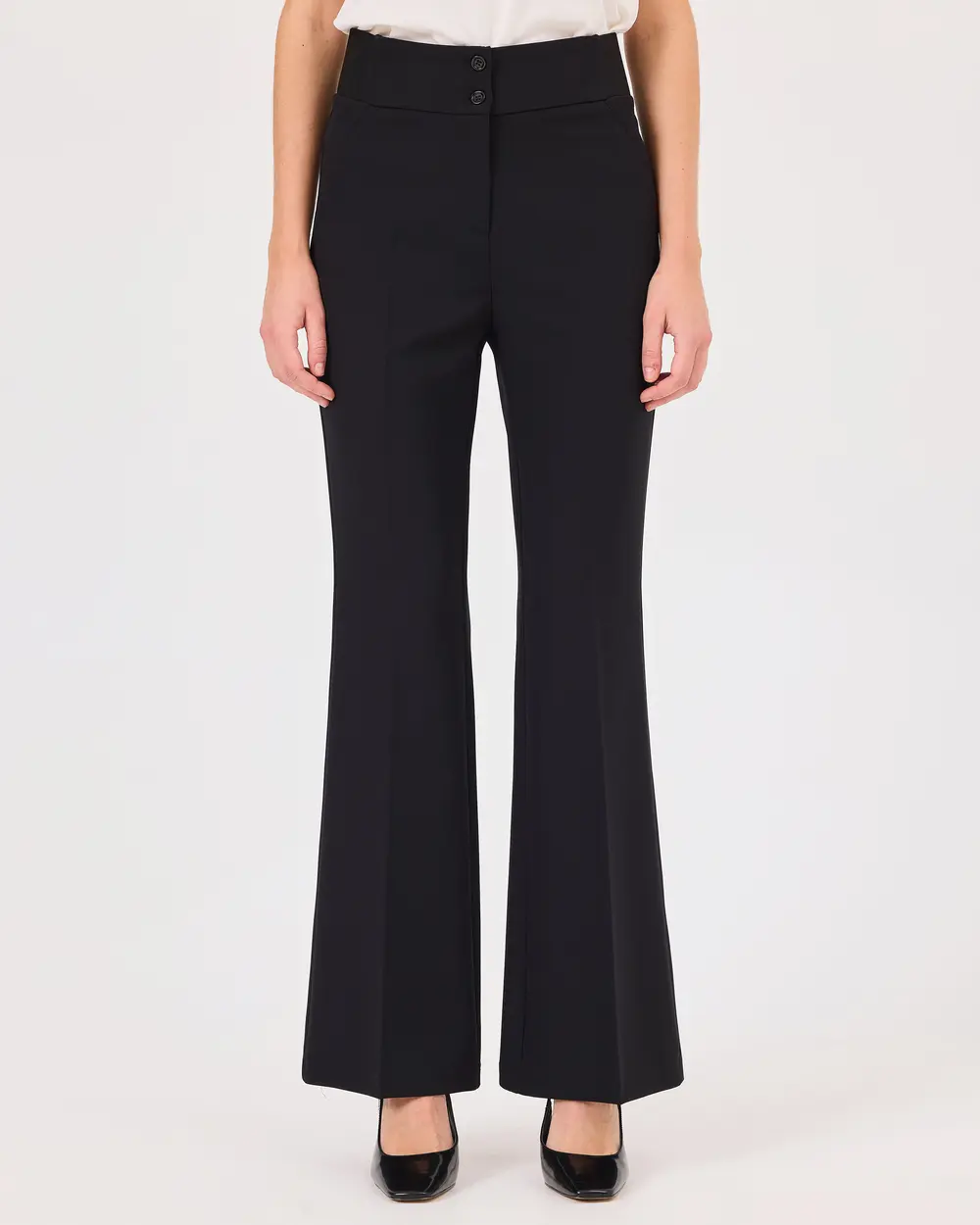 Double Button Flared Trousers